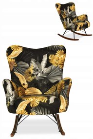Fotel bujany uszak skandynawski Luna Print