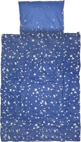 PrzytulneMieszkanie.pl PrzytulneMieszkanie.pl Świecąca bawełniana pościel do łóżeczka MAGIC STARS niebieska Rozmiar pościeli: 40 x 60 cm | 100 x 135 cm