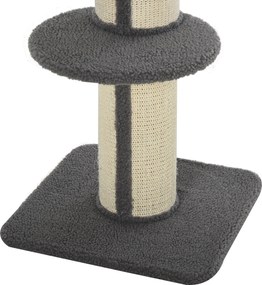Drapak drzewko do zabawy dla kota pień sizalowy z platformą plusz szary | Aosom PL