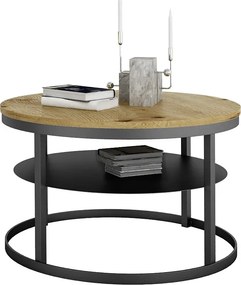 Loftowy stolik kawowy czarny + dąb artisan P4-P83