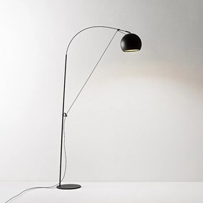Metalowa lampa podłogowa Perenz, czarna, średnica 30 cm, regulowana wysokość 274 cm, żarówka 1xE27 maks. 60W nie jest dołączona.