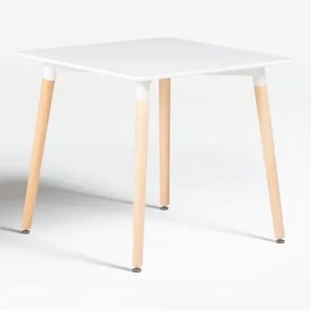 Kwadratowy Stół Kuchenny 80x80 Cm Z Drewna Bukowego I Mdf Royal Biała - Sklum