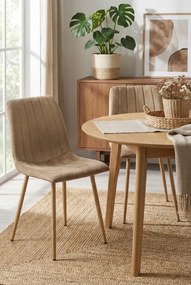 Komplet 4 brązowych krzeseł welurowych T5-H51