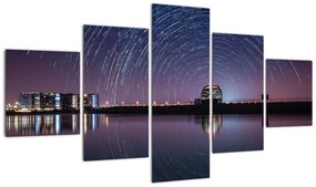 Obraz nocnego nieba z gwiazdami (125x70 cm)