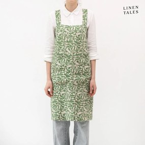 Lniany fartuch Evergreen Damask – Linen Tales