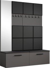 Masseno Garderoba MODULO 161,2/204/40 cm do Przedpokoju Nowoczesna Szara