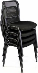 Zestaw wieżowych krzesła konferencyjne 2 sztuk - czarny