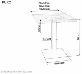 PROMOCJA Czarny stół jadalniany z blatem w dekorze dąb PURO 70x70 II. jakość