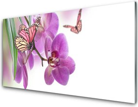 Szkło Ozdobne do Kuchni Taniec Motyli nad Kwiatami