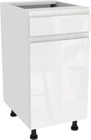 Zestaw Mebli Kuchennych MODERN 170 cm Dąb Artisan/Biały Połysk Ryflowany Nowoczesny