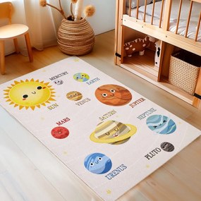 Dywan dziecięcy Play układ słoneczny antypoślizgowy do prania 100 cm x 150 cm
