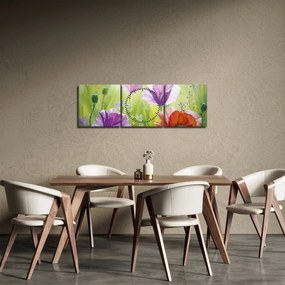 Obraz - Maki (z zegarem) (90x30 cm)