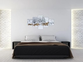 Obraz - Wilki w górach (125x70 cm)