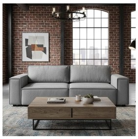 Rozkładana trzyosobowa sofa RONDA z pojemnikiem na pościel, szara