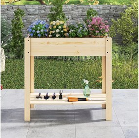 Podwyższona grządka Drewniana skrzynia na kwiaty 81 x 37 x 77 cm