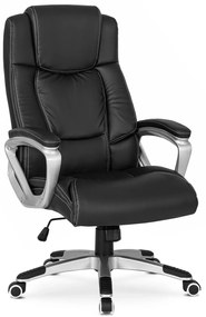 Fotel Biurowy Gabinetowy Obrotowy BRAVO Czarny Ekoskóra Nowoczesny