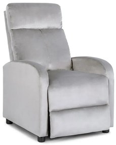 Relaksacyjny szary welurowy fotel F3-B27