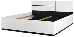 Łóżko CROSS 180x200 białe/czarne z pojemnikiem HELVETIA