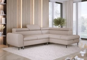 Narożnik z funkcją spania i pojemnikiem Rayo L elegancki z ruchomymi zagłówkami