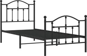 Czarne Metalowe Łóżko Pojedyncze 90X200 Cm F5-H57
