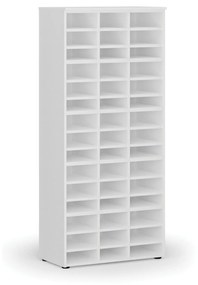 Regał sortujący PRIMO WHITE, 1781 x 800 x 420 mm, 45 przegród, biały