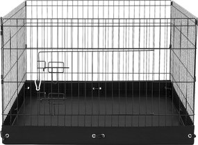 Park dla Psów SucceBuy 4-Panelowy Składany Metalowy Kojec dla Psów z Podkładką Dolną, Wys. 91.44 cm
