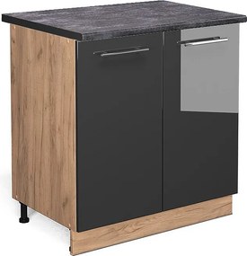 Szafki kuchenne antracyt wysoki połysk 80x60x82 fame-line