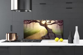 Panel Szklany Promienie Słońca w Koronie Drzewa