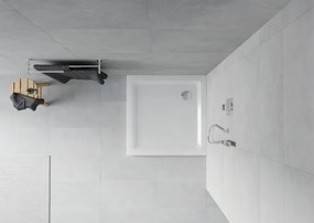 Mexen Flat brodzik kwadratowy slim 70 x 70 cm, biały, syfon chrom - 40107070