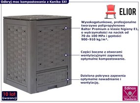 Nowoczesny pojedynczy kompostownik ogrodowy - Kaniko 5X