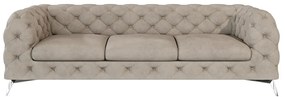 Szarobeżowa aksamitna sofa 243 cm Chelsea – Ropez