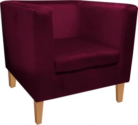 Fotel Monaco tkanina Welur : Kolor nogi - Drewno, Kolor tkaniny - VELVET - MG02, Wysokość nogi - 15 cm