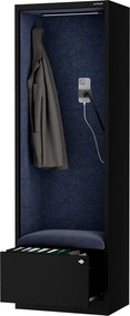 Kabina akustyczna z siedziskiem Sally MentalBox, 60 x 40 x 185 cm, czarny/granatowy