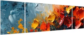 Obraz - Abstrakcyjny obraz kwiatów III. (170x50 cm)