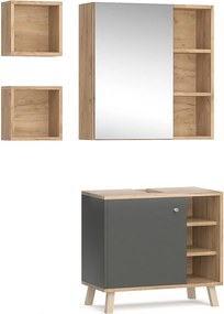 Zestaw mebli łazienkowych antracyt 62x32x54 senyo