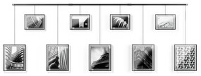 Czarne metalowe ramki ścienne zestaw 9 szt. 223x77,5 cm Exhibit – Umbra