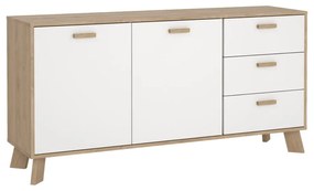 Biało-naturalna komoda w dekorze dębu 147x73x39 cm Ikast – Tvilum