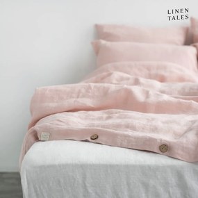 Jasnoróżowa lniana pościel jednoosobowa 140x200 cm – Linen Tales