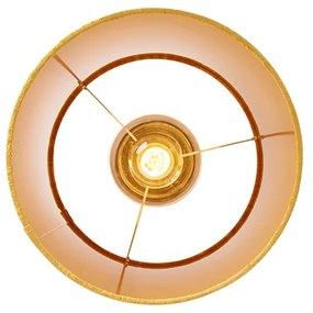 Lampa sufitowa czarny matowy aksamitny klosz złoty 25 cm - Combi Nowoczesny Oswietlenie wewnetrzne