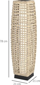 Outsunny Solara lampa stojąca z rattanu z czujnikiem światła Automatyczna LED lampa solarna w stylu boho IP44 wodoodporna | Aosom PL