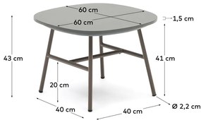 Okrągły stolik ogrodowy z betonowym blatem ø 60 cm Bramant – Kave Home