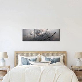 Obraz abstrakcyjnych kul (z zegarem) (90x30 cm)