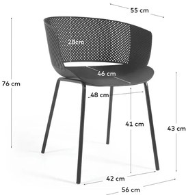 Czarne krzesła zestaw 4 szt. Yeray – Kave Home