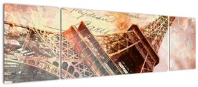 Obraz - Wieża Eiffla w stylu vintage (170x50 cm)