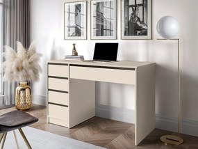 Biurko z 5 szufladami – Beżowe - JENEMI