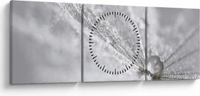 Obraz - Kropla wody (z zegarem) (90x30 cm)