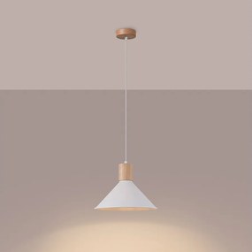 Lampy wiszące skandynawski Zorra, stal - 1 źródło światła 3000K - L.30 x H.120 cm - biały