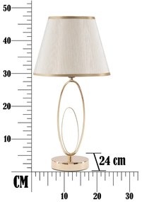 Biała lampa stołowa z konstrukcją w złotym kolorze Mauro Ferretti Flush
