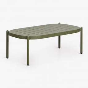 Prostokątny Stolik Kawowy Do Ogrodu 95x55 Cm Z Aluminium Duroli Intensywny Verde Olive - Sklum