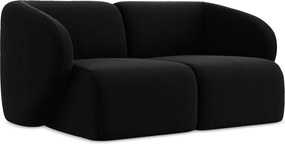 Modułowa sofa 2-osobowa - z tkaniny welwetowej - czarny - LANI